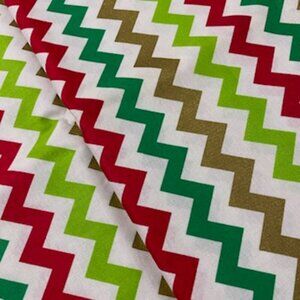 RTC FABRICS Christmas Chevron Cotton By the Yard New From Bolt Holiday Fabric